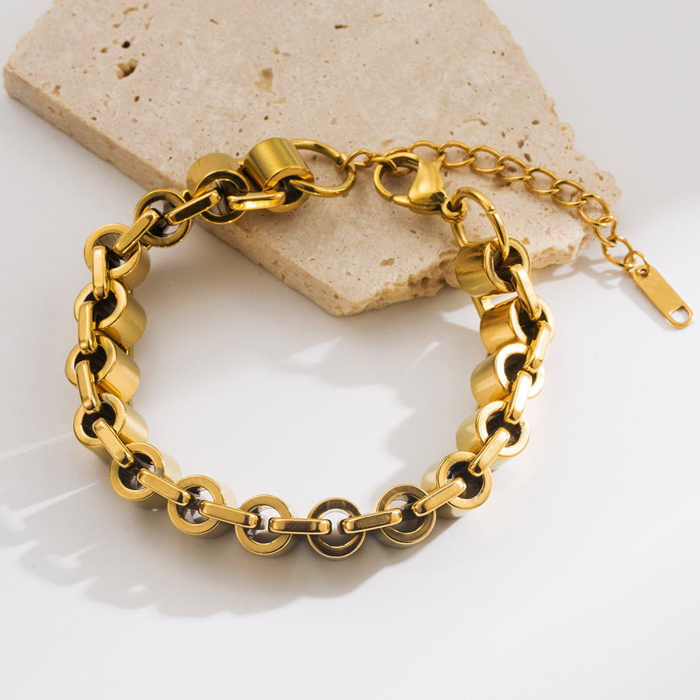 Wholesale gold titanium steel bracelet hip hop stainless steel bracelet